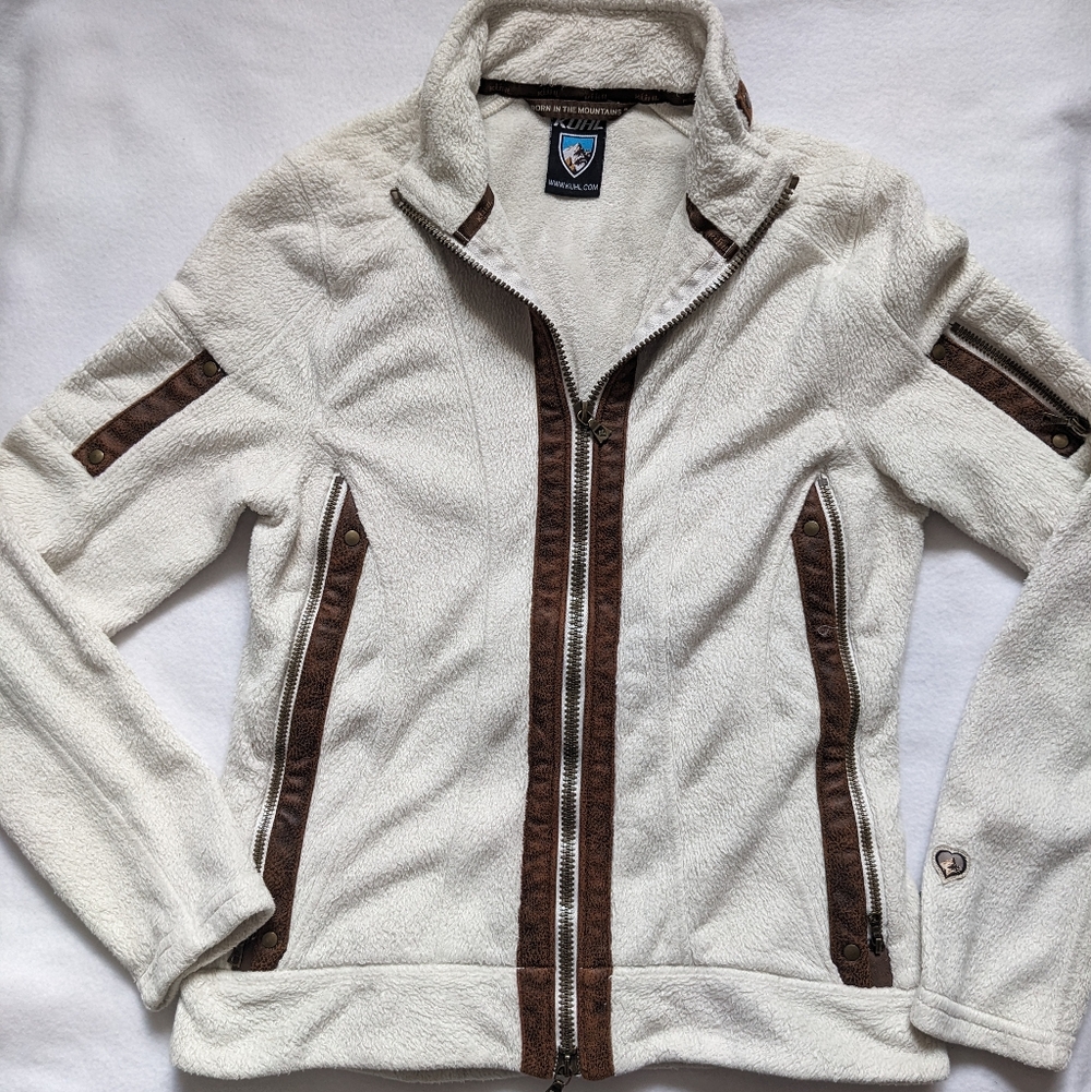 Women's Cream and Brown Jacket